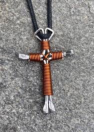 Brown Horseshoe Nail Cross Necklace – JJ's Crosses