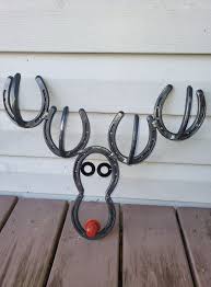 Metal sculpture made from horseshoes