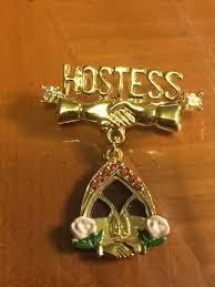1978 Gold Hostess Rhinestones Uniform Pin Badge | eBay