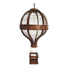 Vintage Dark Carved Wood Large Hot Air Ballon Regency ...