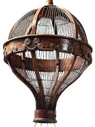 Sold at Auction: VINTAGE CARVED WOOD HOT AIR BALLOON BIRD ...