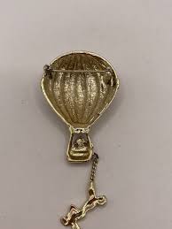 Vintage AJC Brooch - Hot Air Balloon Man Hanging Dangle Rope ...
