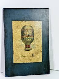 vintage Hand Made In Spain Hot Air Balloon Scenes Wooden Frame 9 1/4” x 6 1/4” | eBay