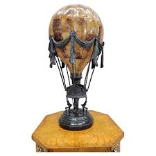 Vintage Maitland Smith Bronze/Penshell Hot Air Balloon Table Lamp at 1stDibs