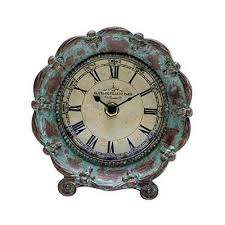 Table Top Clock, Vintage French Decorative Pewter Analog ...