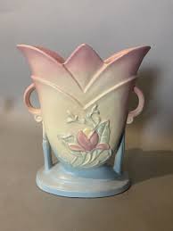 Vintage Hull Magnolia Art Pottery Double Handled Floral Decorated Vase 7- 8-1/2" | eBay