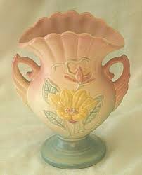 Hull Art Pottery Vase Art Deco Magnolia Floral Wing Handles ...