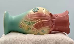 1940s Vintage Large Hull Pottery Bow Knot Vase | Chairish