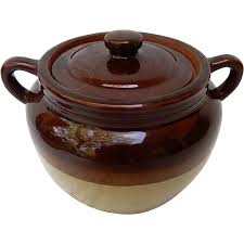 Vintage Two Tone Brown and Tan Glaze Stoneware Pottery ...