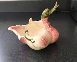Vintage Hull Pottery Swan Planter Vase Pink and Green ...