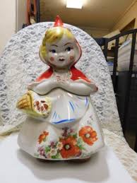 GENUINE VINTAGE HULL COOKIE JAR~HULL~RED RIDING HOOD~2 POPPY ...
