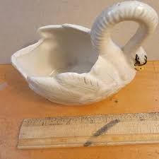 Czech Swan, Czechoslovakia Ceramic Swan, Small Swan Planter ...