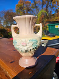 Vintage Hull Art Pottery WaterLily Double Handle Vase L 5 ...