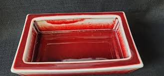 Vtg/Antique Chinese Porcelain Oxblood Bonsai Pot Planter ...