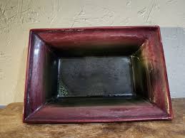 HULL USA 124 TRI COLOR BERRY GREEN BLUE MCM VINTAGE POTTERY ...