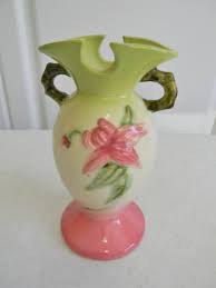 Vintage HULL USA WOODLAND Pink & Green Vase | eBay