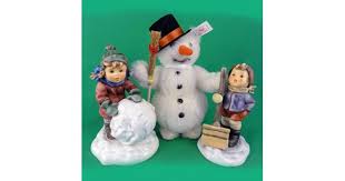 Hummel Frosty Friends Collector Set With Steiff Snowman