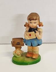 Vintage Hummel Style Figurine Girl With ❤️ Letter At Mailbox - Adler? | eBay