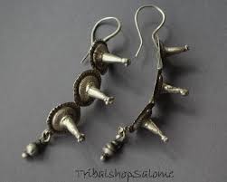 Vintage Afghan Silver Spike Earrings, Old Ethnic Tribal ...