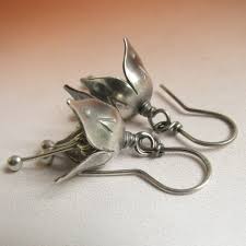 Small Sterling Silver Bell Flower Earrings, Sweet and ...