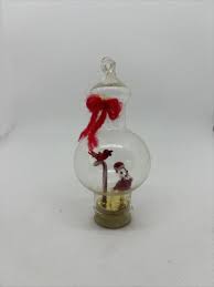 Ornament Santa and Red Bird in Glass Globe 3-3/4 in tall | eBay