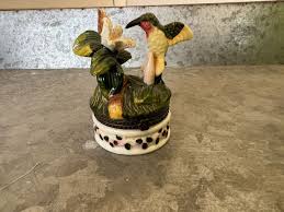 Hummingbird Hinged Porcelain Trinket Box Ring Holder | eBay