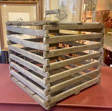 Vintage Wooden Egg Crate With Handle - Badger Egg Carrier ...