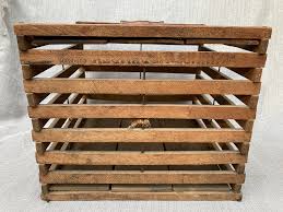 Antique Wood Egg Crate | Chairish