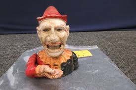 Humpty Dumpty Clown Cast Iron Metal Coin Penny Piggy Bank Mechanical Antique | eBay
