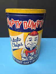 Vtg 1950s HUMPTY DUMPTY Potato Chips Tin Litho Can ...