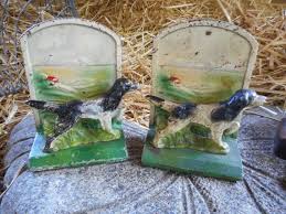 Antique John Wright Cast Iron Hunting Dog Bookends Vintage Office Victorian Dog Book End Decor - Etsy