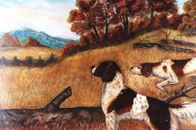 Sold at Auction: EARLY 20TH CENTURY HUNTING DOG OIL PAINTING