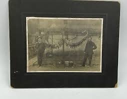 Antique Fishing camp photo huge stringer of Fish Gun Lake ...