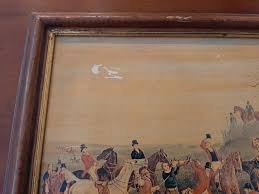 French Vintage Framed Copy Print , Hunting With Hounds Decor, Hunters, Dogs , Horses Decor , Wooden Framed - Etsy