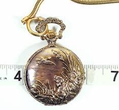 Vintage Dog Duck Hunting Pocket Watch Long Chain Times ...
