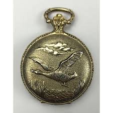 Vintage Gold Tone Pocket Watch Style Photo Locket Ornate ...