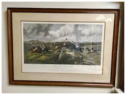 Antique Irish Racing Aquatint by Edward Hester 29x40 Inches. For Sale at Ruby Lane