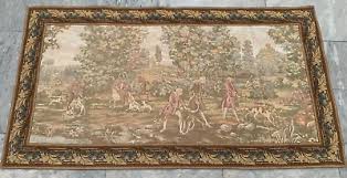 Vintage French Medieval Pictorial Tapestry Beautiful Hunting ...