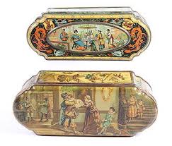 Antique Rare Circa 1902 Huntley & Palmer Embossed Biscuit Tin