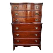 White Fine Furniture Co Mahogany Serpentine Front High Chest of Dresser | Chairish