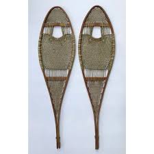Early 1900s Intricately Woven Snowshoes | Chairish