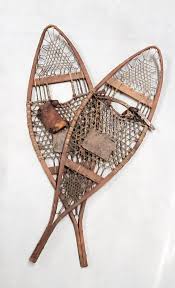 VINTAGE WOODEN SNOWSHOES HANDMADE ...