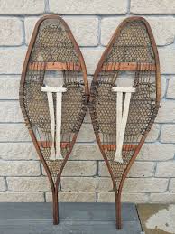 Antique Classic Canadian Wooden Snowshoes, 42"*13 ...