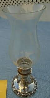 Candlestick Holder Sterling Weighted Etched Hurricane Glass Globe | eBay