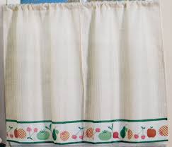 3pc Curtains Set:2 Tiers(27"x36") & Valance(54"x15")FRUITS ...