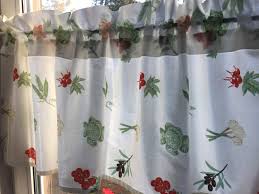 H19"x W86" Vintage Kitchen Curtain With Vegetable Print - Etsy