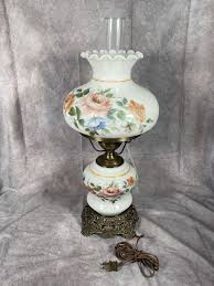 VINTAGE PAINTED HURRICANE LAMP - Kaufman Realty & Auctions