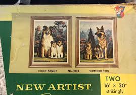 Vintage New 1961 Craft Master PBN Kit Collie Family, Shepherd Trio Dogs Unused | eBay