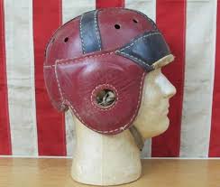 Vintage 1940s Hutch Leather Football Helmet Red/Black Great ...