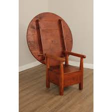 Antique Softwood Round Tilt Top Bench Dining Table | Chairish